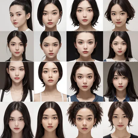 japanese beautiful woman、face variations、undergarment、