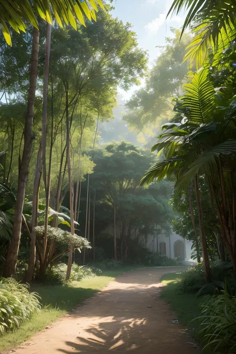 sala de jogos, Landscape, Natureza, Of a dense jungle full of exotic plants, beautiful lighting, (master part, best quality, Altas, UHD, profundidade de campo, 4k, RTX, HDR), hyper realistic, 8k UHD, DSLR, alta qualidade, Cinematic light, Amazing, ray tracing,