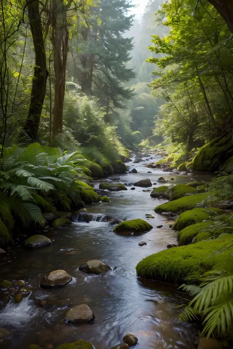 Rocks moss grass valley landscape photography 4k photo hyper realistic looking down a scene in a valley view, using a high-quality digital camera to ensure every adorable detail, in the style of Annie Leibovitz