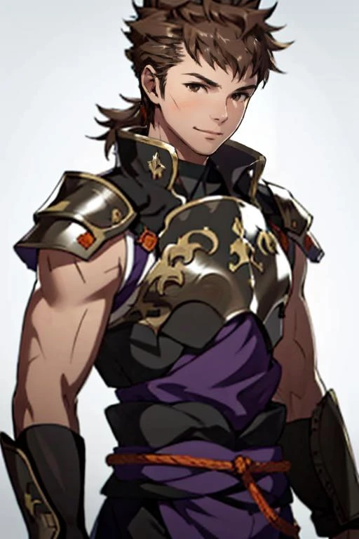 Hinata_Fire_Emblem, solo, brown hair, gloves, 1boy, brown eyes, male focus, armor, scar, <lora:Hinata_Fire_Emblem:1>, ultra realistic,32k,RAW photo,(high detailed skin:1.2), 8k uhd, dslr, soft lighting, high quality, film grain