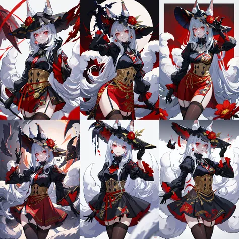 (otherworldly, otherworldly atmosphere, otherworldly appearance), highly insanely detailed, masterpiece, top quality, best quality, highres, 4k, 8k, RAW photo, (long_hair, long hair), collar, earrings, jewelry,
(random colors cloth, random colors hair, random long hair, dynamic hair, glowing hair),
sparking lips, eyeliner, makeup, hair over one eye,
(dynamic pose), (dynamic weather),
<lora:abolovie-02:1>, mayonedssh, hat, dress, gloves, hair over one eye, makeup, lipstick, puffy sleeves, high heels,
(smiling at viewer), (fantasy world)