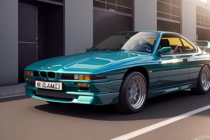 BMW850 , A rallye car race, in the city, rendered in unreal engine, photorealistic, 8k uhd, dslr, soft lighting, high quality, film grain, Fujifilm XT3,, 1 car, <lora:BMW850:0.8>
