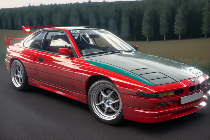 BMW850 , ((A rallye car race)), rendered in unreal engine, photorealistic, 8k uhd, dslr, soft lighting, high quality, film grain, Fujifilm XT3,, 1 car, <lora:BMW850:0.8>