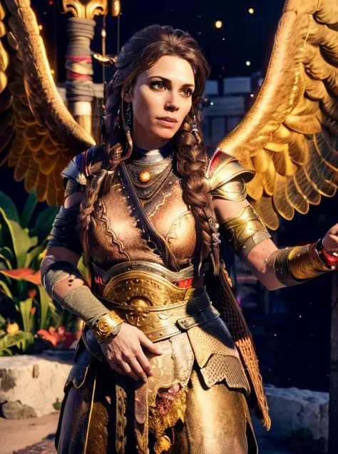 Freya, portrait, proud, valkyrie wings (8k, RAW photo, best quality, masterpiece:1.2),ultra-detailed, (high detailed skin:1.2), 8k uhd, dslr, soft lighting, high quality, <lora:Freya_GoWR_v2:0.8>