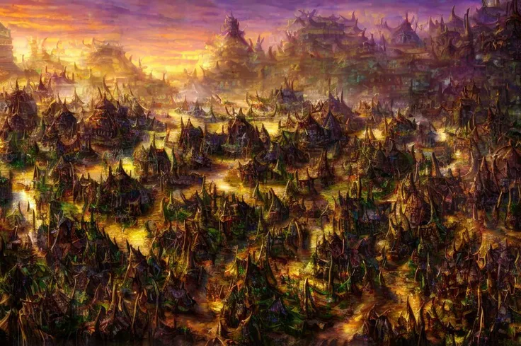 Masterwork Painting, Magnum Opus, 
crowd of  <lora:OrcWarrior:0.8> orcw, 
inside<lora:SavageVillage:0.95> savi, populated village, coated houses, water well, a river with bridge, palisades , ,
  highres, 8k, uhd, High Dynamic Range, tonemapping, crisp details,  intricate details, fine details