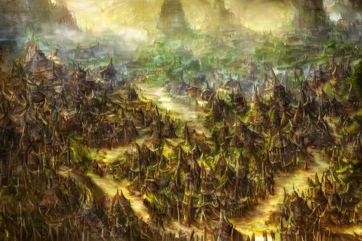 Masterwork Painting, Magnum Opus,
crowd of <lora:OrcWarrior:0.8> orcw,
inside<lora:SavageVillage:0.95> savi, populated village, coated houses, water well, a river with bridge, palisades , ,
highres, 8k, uhd, High Dynamic Range, tonemapping, crisp details, intricate details, fine details
