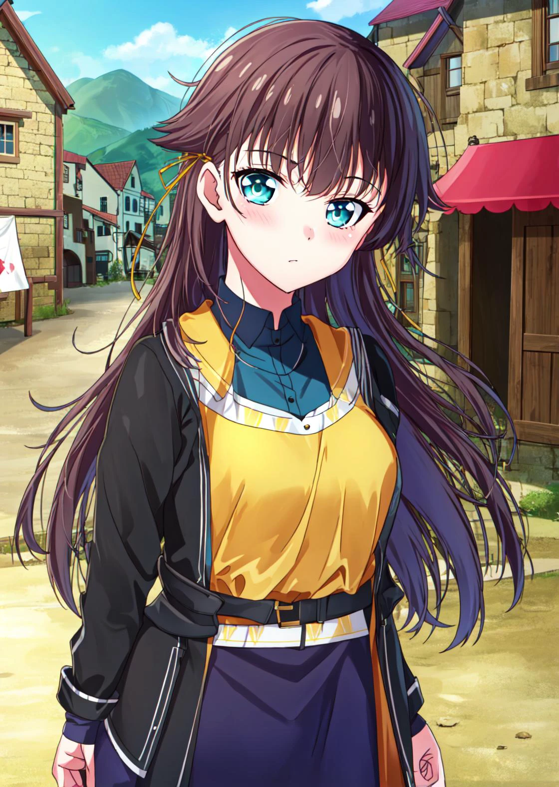 masterpiece, best quality
<lora:kana_kashiwazaki-000008:0.7>
1girl ,(solo),
kanakashiwazaki, aqua eyes, yellow ribbon
(18 years old, 18y.o, young adult)
bliding bangs,
(outdoor clothes,:1.2)
(medieval village:1.2),
" "