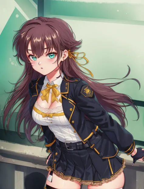 masterpiece, best quality
<lora:kana_kashiwazaki-000008:0.55>
1girl ,(solo),
kanakashiwazaki, aqua eyes, yellow ribbon
kanakashiwazaki, yellow ribbon, aqua eyes,(geisterjaeger uniform), thighhighs, black jacket, fingerless gloves, belt, cleavage, medium breasts, long sleeves,
(standing), upper body,
<lora:Retro-V1:1> 1980S (STYLE), RETRO STYLE,