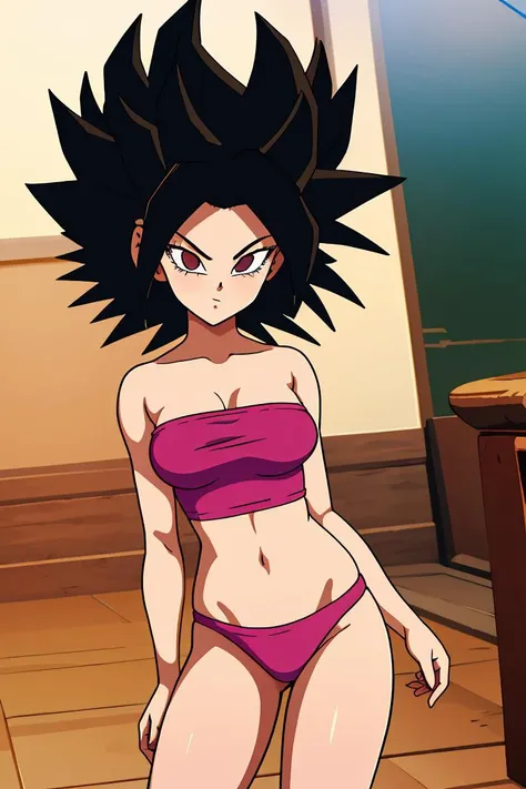 masterpiece, best quality, anime, videl2, solo, blue eyes, black hair, twintails, detailed eyes, Blue jeans, bangs, panties lines, black bra, abs, medium breasts, cowboy shot, night