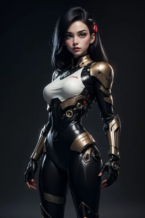 raw photo, photorealistic, realistic, absurdres,highres, full body of cyborg lady<lora:Vietnamese_village_communal_house:0.6>, Vietnam temple,dinhlang,cybernetic jaw, mechanical parts, white shirt, unbottomed, black latex skirt, metal skin, glowing red eyes, cables, wires, black hair, simple background,, masterpiece,ultra realistic,32k,extremely detailed CG unity 8k wallpaper, best quality