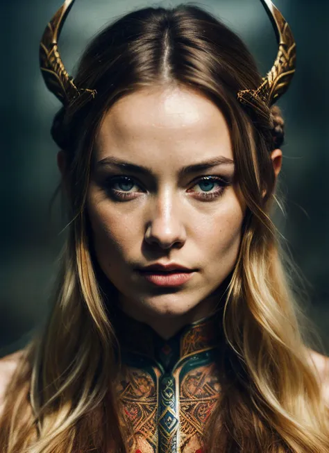 A stunning intricate full color portrait of (sks woman:1) as (viking warrior), (barbarian),  epic character composition, by ilya kuvshinov, alessio albi, nina masic, sharp focus, natural lighting, subsurface scattering, f2, 35mm, film grain, <lora:lora_olivia_v1_from_v1_160:1>