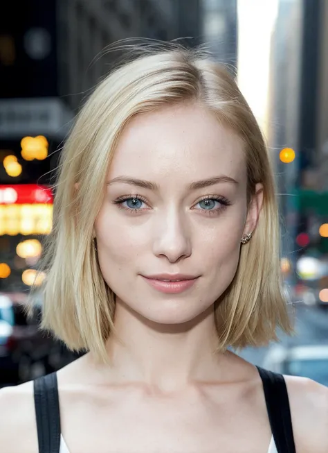 photo of sks woman, pale skin, working class in new york city, upper body, detailed skin, 20 megapixel, canon eos r3, detailed skin, detailed, detailed face, <lora:lora_olivia_v1_from_v1_160:1>