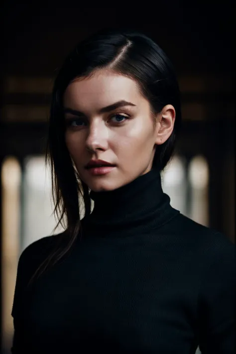 A stunning intricate full color portrait of ecb, wearing a black turtleneck, epic character composition, by ilya kuvshinov, alessio albi, nina masic, sharp focus, natural lighting, subsurface scattering, f2, 35mm <lora:ElishaCuthbert-RealVision-V1.0:1>