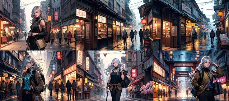 (otherworldly, otherworldly atmosphere, otherworldly appearance), highly insanely detailed, masterpiece, top quality, best quality, highres, 4k, 8k, RAW photo, ((ancient egyptian theme:1.2)), 
(mystical theme), mystical gatmosphere, arcane sanctuaries, otherwordly aura, 
(long_hair, long hair, random colors hair, glowing hair, hair over one eye, long messy hair), 
(eyelashes, eyeliner, eyeshadow, eyelashes, long eyelashes), 
collar, earrings, jewelry, necklace, armlet, 
tentacle, (underwater), nsfw, 
Homestay, Resort, Guest House, 
building, structure, still life, swirling energy, 
action pose, 
drunk, closed eyes, 
abandoned building, shopping mall, overgrown with vegetation, [volumetric fog], cinematic lighting, colorful, 
<lora:neg4all_bdsqlsz_V3.5:-1>, 
<lora:Taiwansnightmarkets:0.8>, 
Taiwans night markets, lantern, paper lantern, sign, scenery, cherry blossoms, outdoors, 1boy, road, bag, street, backpack, solo, male focus, shop, wide shot, pants, from behind, night, tree, standing, building, black pants, alley, storefront, <lora:cartoonisationer-V4-8:1>, <lora:MinimalistA:1.75>, minimalista, blurry background, 1girl, Patterned and Printed Tank Top: Styles with patterns, letters or other designs can be chosen according to personal preference. Khakis, Similar to chinos but often in a deeper khaki color. (duffle is a coarse, thick woolen material), Camel or navy, often with toggle fastenings. Standard breasts, narrow waist, Geometric Undercut with LED Strips - Silver, fantastic details full face, dot nose, detailed Heart-shaped eyes, bronze iris, arched eyebrows, warm brown beautiful Detailed Eyes, lips at Theater - grand and theatrical, with ornate decor and plush seating., (watercolor:1.16), soft lighting, (fantasy world)