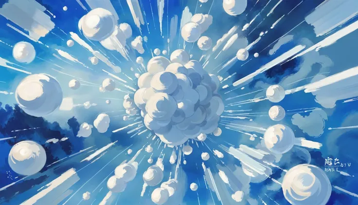 digital painting, noon, blue sky, clouds, scenery, festive Femcel Weeaboo storage room in a Low Gravity Training Fields