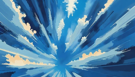 digital painting, noon, blue sky, clouds, scenery, in a Hydrothermal Vent