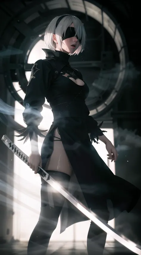 ultra realistic,raw photo,<lora:2b_nierautomata-10:0.8>,feather-trimmed sleeves, ((top quality,8k wallpaper)),(masterpiece,best quality:1.2),(high_resolution:1.2),(ultra details:1.2),extreme quality,sharp focus,(perfect anatomy:1.1),