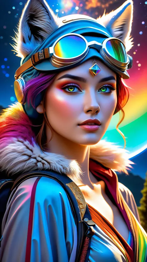 a beautiful girl, closed eyes, portrait, style-paintmagic, (((splash of paint))), (((colorful))), ((floating colorful paint)), goddess of death, Japanese mythology, (featuring mythical creatures), solar system, milky way, dream, fantasy, (abstract background:1.3), masterpiece, ultra realistic, 32k, extremely detailed CG unity 8k wallpaper, best quality, masterpiece, best quality, ultra high res, extremely detailed, (psychedelic art:1.4), woman, veil, visually stunning, beautiful, award-winning illustration, cosmic space background, ethereal atmosphere, (dark glass skin, diamond body, multi colored eyes:1.3), dark brown eyes, chestnut hair, mutton chops, (cyberpunk city:1.2), portrait, elegant hat, half shot, detailed background, detailed face, curvy girl, (chronomancy theme:1.1), bubble-wizard, orange sorcerer robes, surrounded by light green bubbles, rainbow, floating orbs, large bubbles, floating sparkling particles, transclucent, glowing bubbles, swirling bubbles, graceful, bubbles in background, intricate patterns, starry sky, magical atmosphere, space, Egypt futuristic, (by Enki Bilal , methurlant), surreal, (hyper realistic:1), ((upper body selfie, happy)), masterpiece, best quality, ultra-detailed, solo, outdoors, (night), mountains, nature, (stars, moon), cheerful, happy, backpack, sleeping bag, camping stove, water bottle, mountain boots, gloves, sweater, hat, flashlight, forest, rocks, river, wood, smoke, shadows, contrast, clear sky, analog style, (warm hue, warm tone), methurlant Dean Cornwell, A portrait of a female cyborg , organic armor, silver, (intricate, atmospheric, surreal, gritty, cinematic, stylized, contrast, comic, eerie, stylized, dystopian), (high contrast:1.1), (Reflected light:1.2), ultra detailed, (glass skin:1.3), (surrealism:1.1), (disturbing:1.1), (cottagecore), (geometric:1.2), (futurism:1.2), impressionist, (detailed), (majestic:1.2), (breathtaking), (suggestive:1.3), (depressing:0.9), (cute:1.4), (enticing:1.4), (irresistible:1.4), disturbing, (fascinating:1.2), (magnetic:1.2), (color palette crimson:1.1) (color palette cerulean:0.8), furry girl, anime furry women, ((best quality)), ((masterpiece)), ((realistic)), (detailed), portrait, close up, young female, RAW photo, uhd, dslr, rainbow hair, high quality, realistic, photo realistic, dreamlikeart, lens flare, upper body, looking at viewer, animal focus, furry, wolf fursuit, close up, detailed body, goddess body, cute, kawaii, lovely, fur, fur head, wolf head, narrow waist, wolf ears, chocker with rope, blush, paw, paw shoes, rainbow clothes, stunning gradient colors, no watermark signature, detailed background, woods, small lake with island, insanely detailed, ((masterpiece)), absurdres, HDR, (((spread legs, open legs, sitting, open arms))), (close up:0.5)