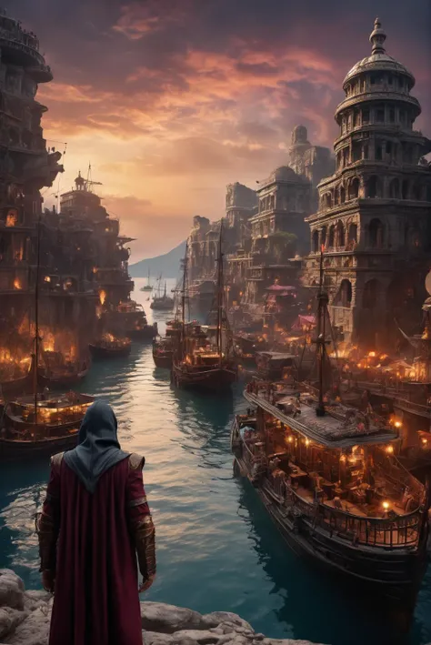 (Ultra realistic, Intricate, Epic movie scene), (a Mindflayers Seeks the legendary lost city, full body) (in A Bustling Harbor), (Intricate, Lots of tiny details, amazing lighting, amazing setting), (Colorful, Ultra Realistic, High quality, Highly detailed, Sharp focus, 8K UHD, Ultra realism)