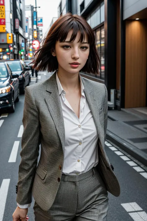 photo of (futuraalice14120v5:0.99), a woman, (((walking in tokyo at night))), (((nightime))), (((night))), modelshoot style, (extremely detailed CG unity 8k wallpaper), photo of the most beautiful artwork in the world, professional majestic (photography by Steve McCurry), 8k uhd, dslr, soft lighting, high quality, film grain, Fujifilm XT3 sharp focus, f 5.6, High Detail, Sharp focus, dramatic, (((wearing a blazer, shirt, pants))), (looking at viewer:1.2), (detailed pupils:1.3), (natural light), (medium-long shot:1.2)