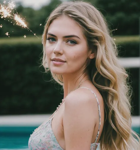 k4t3upt0nv1 (smiling:0.9) , (vibrant colors:0.8) , (hair flowing in the wind:0.8)
 (upper body shot:1.2)
 (surrounded by sparklers:1.1)
<lora:80's_style:0.8> (80's_jiaopian, film grain)
Urban park pool, head reflecting, energy flowing., watercolor painting, A psychedelic dream vision of a Syrian religious icon, cross, thin sexy woman with long blonde hair, halo, Arcabas, (psychedelic patterns) , fantasy, (high detailed skin:1.2) , intricate details, depth of field, 8k uhd, dslr, soft lighting, high quality, film grain, Fujifilm XT3, Ren Magritte, James Ensor, Edward Hopper, Claude Monet, 
 <lora:nighttime_v1:0> <lora:add_detail:-0.4>
