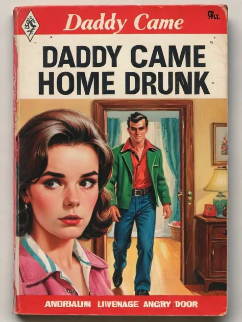 vintage art, A Cover of a Harlequin romance novel called ("Daddy's Bussy"), depicting a nude 25 years old boy from behind sleeping in bed and his clothed father in a suit is slapping his ass, son's (bussy:1) is showing a (gaped anus,:1.3) scrotum, large penis from behind, visible penis  vintage romance novel  <lora:bussy_male ass from behind_SDXL:0.23@0.2,0.73@0.2> <lora:wizards_vintage_romance:0.95>