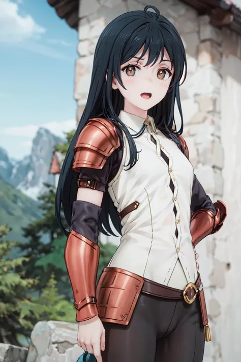<lora:0016BSAngelene:1>,Angelene,armor,shirt,pants,solo,