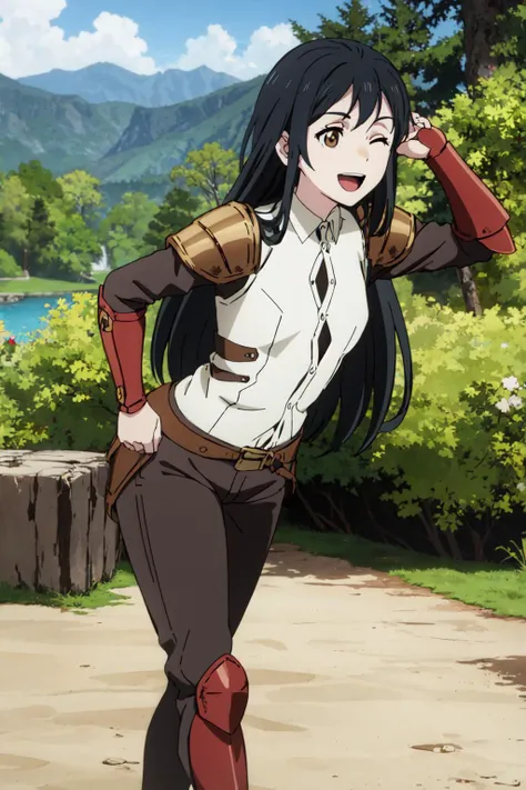 <lora:0016BSAngelene:1>,Angelene,armor,shirt,pants,solo,:d,