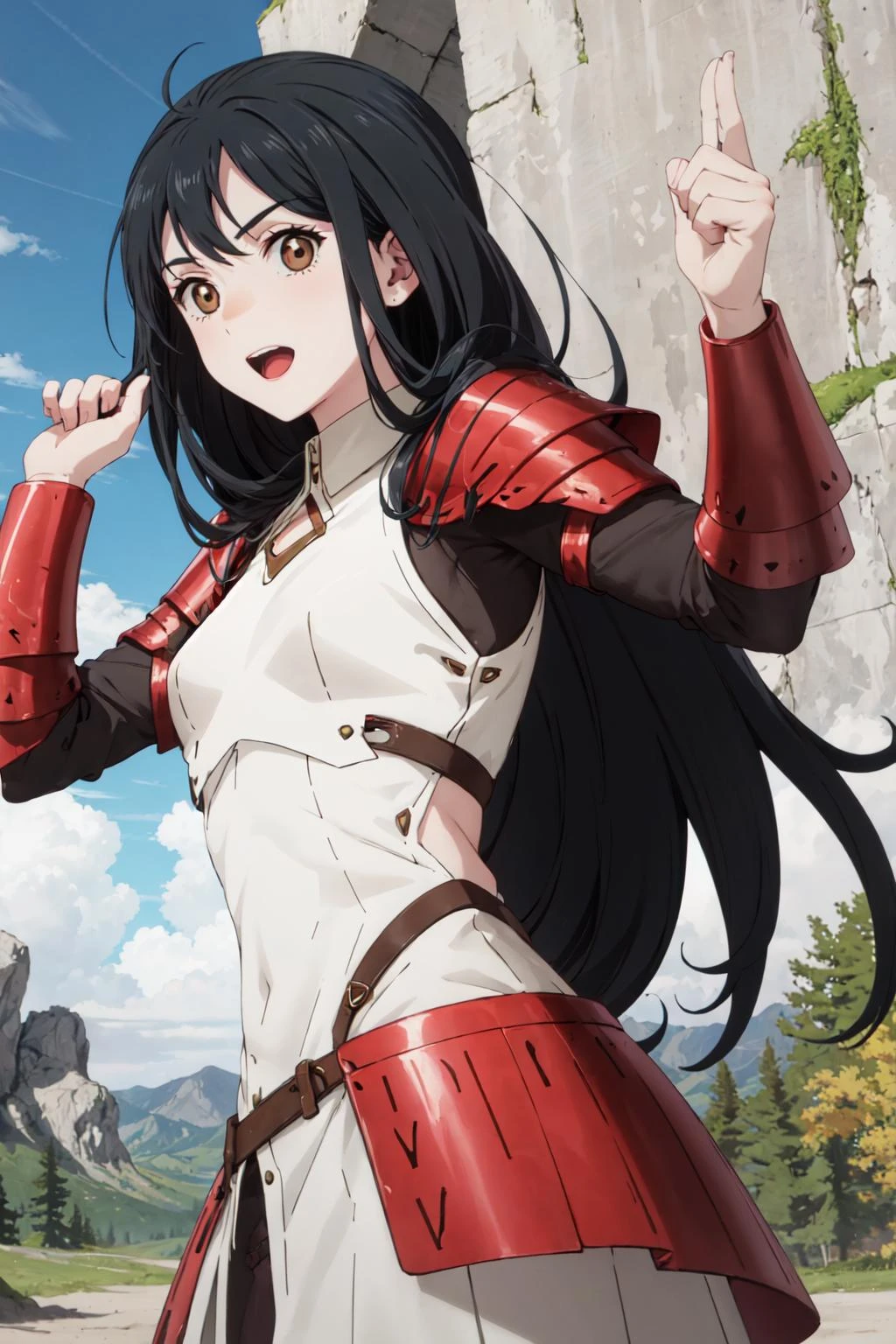 <lora:0016BSAngelene:1>,Angelene,armor,posing,