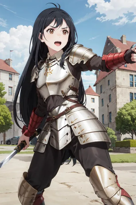 <lora:0016BSAngelene:1>,Angelene,armor,holding sword,fighting_stance,