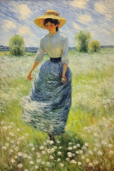 <lora:Maxime Maufra Style:1>Maxime Maufra Style - Delicate wildflowers dancing in the meadow breeze