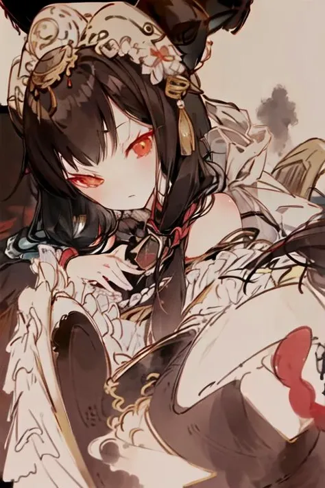 <lora:chaofengV10:1>,(masterpiece, best quality, hi-res:1.2), 1girl, solo,chaofeng,black hair,<lora:TakatoYamamotoStyleV01:1>