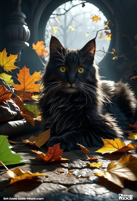 masterpiece, best quality, 8k, professional , by famous artist , trending on artstation, intricated details, detailed, realsitic, boekh , photorealistic, dark shadows, natural light, dramatic, source realistic, Leaves: Collect leaves of various shapes, sizes, and textures. You can arrange them in different ways to create interesting compositions, or photograph them as they dry and curl up.