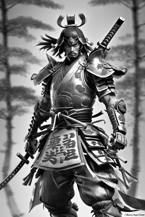 Monochromechahologeme Samurai warriors