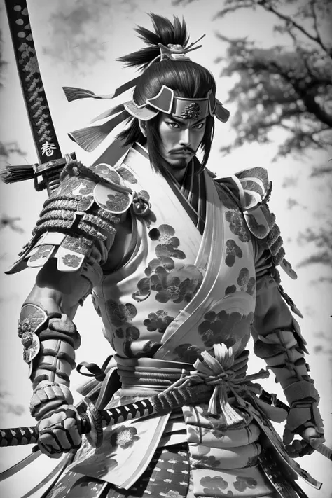 Monochromechahologeme Samurai warriors