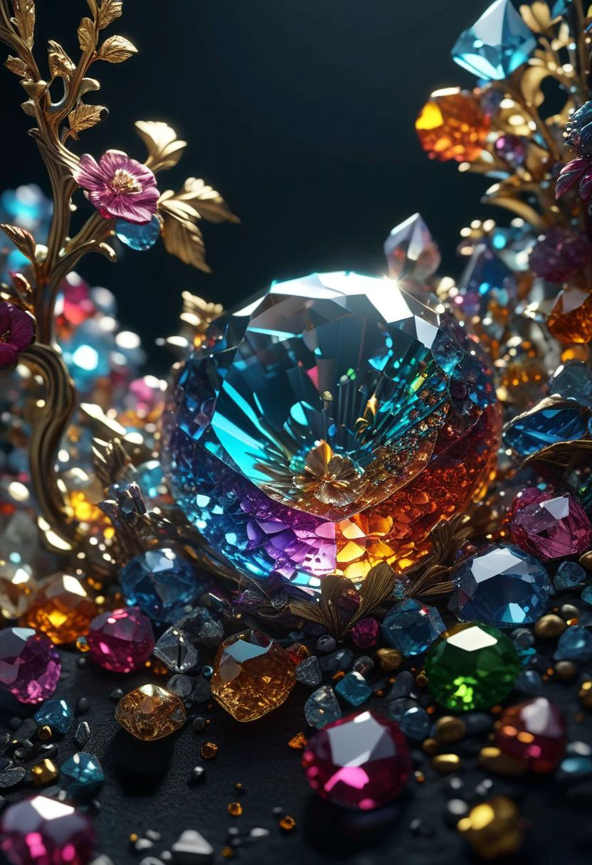 masterpiece, best quality, 8k, professional , by famous artist , trending on artstation, intricated details, detailed, realsitic, boekh , photorealistic, dark shadows, natural light, dramatic, source realistic, Tiny, colorful crystals formed by evaporating solutions