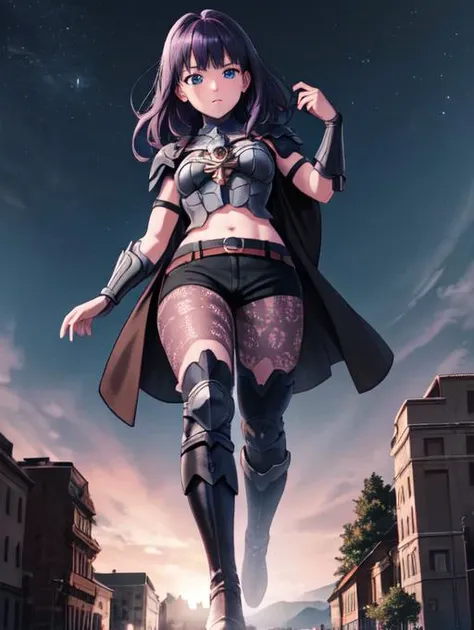 masterpiece, realistic, high quality, fembyleth, detached collar, black crop top, breastplate, belt, short shorts, gauntlets, patterned pantyhose, high heel boots, thighs, deep blue eyes, beautiful blue eyes, thick eyelashes, <lora:byleth-nvwls-v2:0.7> , toned, dark purple hair, embarrassed, blushing, aroused, horny
extremely detailed CG unity 8k wallpaper, best quality,32k ,focus sharp, night sky, night time, destroying a smallcathedral, detailed skin, 1girl, solo, walking, looming over a small cathedral, ground view, from below, groundview, low angle, walking, destroying a small cathedral, looming, perspective , looking down:1.5, looking at the ground, <lora:giantess:1>, city, giga giantess, gts, giantess destroying a castle, destruction, rampage, huge craters, ravines, cracks in the ground, earthquake, destroyed castle, ruins, rubble, debris, crumbling, <lora:ThickerLines_RM-128_v1:0.3>, zoomed out, distant view, full body,