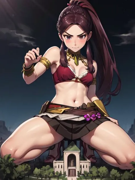 a bit, Warrior Girl, Black high leg swimsuit, sword,armor、Natsu