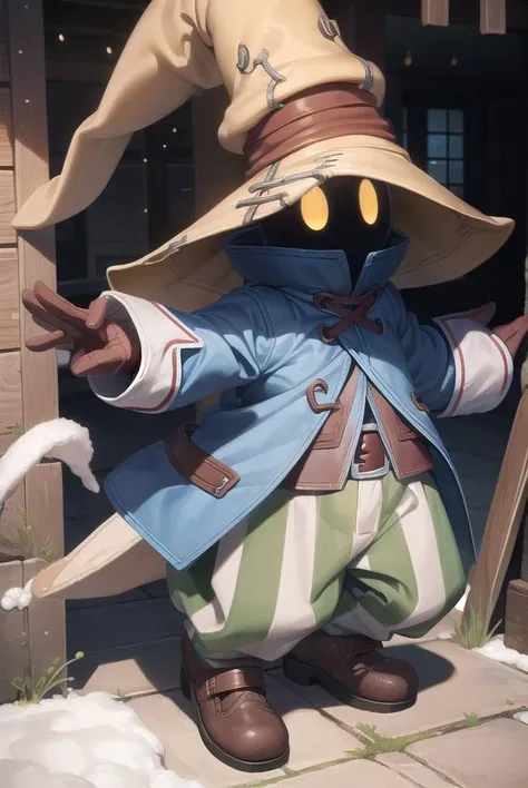 viviornitier, <lyco:viviornitier-lyco-nochekaiser:1>,
vivi ornitier, baggy pants, belt buckle, blue coat, boots, brown footwear, brown gloves, buckle, coat, gloves, hat, hat belt, high collar, pants, striped, striped pants, wizard hat, yellow eyes, yellow headwear,
BREAK ,
BREAK looking at viewer, full body,
BREAK outdoors,
BREAK <lyco:GoodHands-beta2:1>, (masterpiece:1.2), best quality, high resolution, unity 8k wallpaper, (illustration:0.8), (beautiful detailed eyes:1.6), extremely detailed face, perfect lighting, extremely detailed CG, (perfect hands, perfect anatomy),
