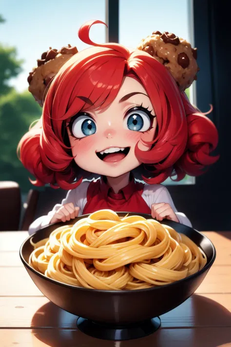 cinematic film still ((Chibi meatball monster)), smiling, wavy mouth, holding meatball, pasta windows, meatball trees, marinara trim, high-quality, best-quality, highres, high detail, <lora:sp4gh3tt1_dr3ss:0.6> sp4gh3tt1_dr3ss . shallow depth of field, vignette, highly detailed, high budget, bokeh, cinemascope, moody, epic, gorgeous, film grain, grainy