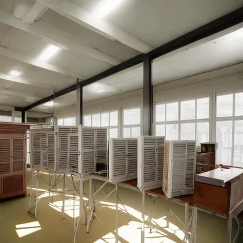 <lora:hyakuyoubako:1> hyakuyoubako, (indoors:1.3), in a library