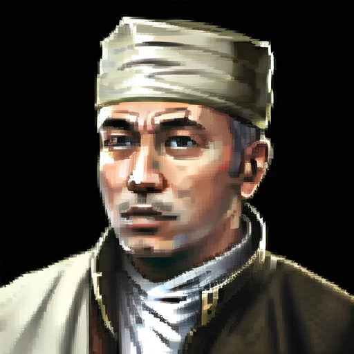 , (masterpiece:1.3), ((best_quality)), (absurdres), 1boy, portrait, simple_background, black_background, <lora:starsector portraits original:0.6> , white_headwear,
