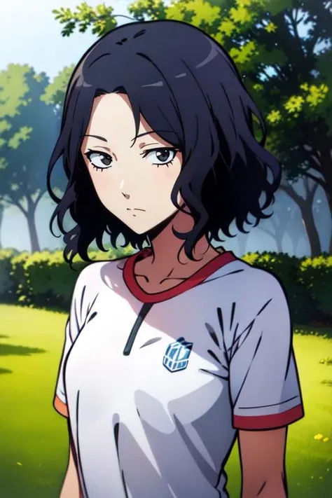 anime artwork masterpiece, highres, best quality, 1girl, <lora:KiraraR4:0.7>, KiraraR4, black hair, black eyes, , upper body, sport clothes . anime style, key visual, vibrant, studio anime, highly detailed