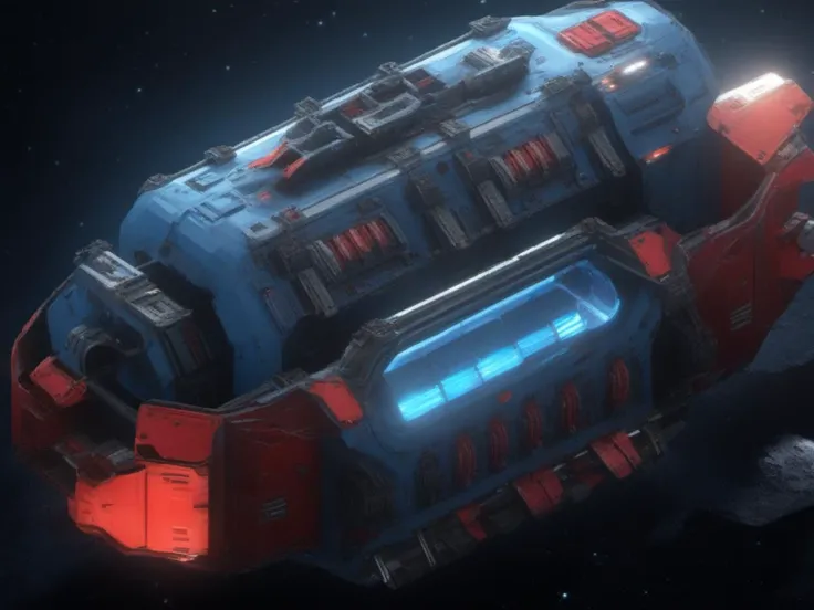 spacecraft look like a blue and red (jellyfish), small asteroids in the background,
unreal engine 5 render, a detailed matte photo, photorealism,
crystal clear,(high contrast),
(Gorgeous Photo:1.3) of (Ultra detailed:1.3), 8k, masterpiece, ((ultra detailed:1.1)), 16k textures, cinematic look, intricate,epic, UHD, DSLR, 
 <lora:sdxl_lora_ships:1>