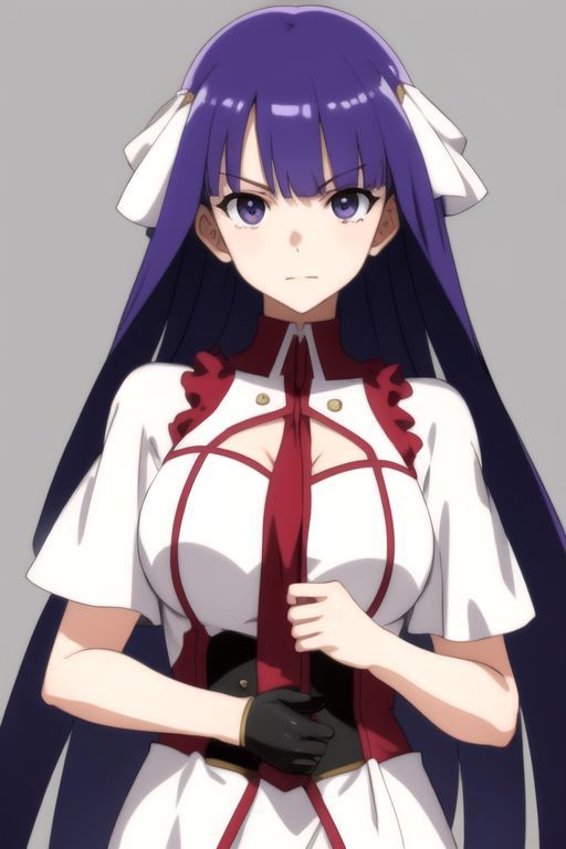 Anime girl with long hair and a white shirt and red tie - SeaArt AI