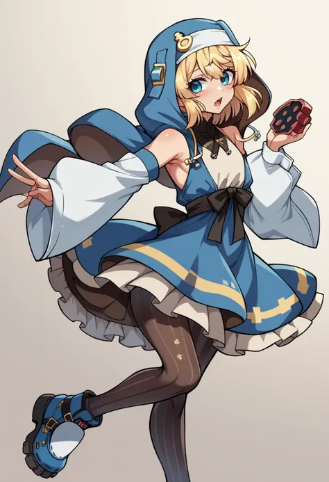 score_9, score_8_up, source_anime, highly detailed, femboy, otoko no ko, BREAK <lora:bridget:1> bridgetSDXL, 1boy, blue eyes, blonde hair, hair between eyes, medium hair, hood, hood up, handcuffs, bridget (guilty gear),, hair ribbon, frilled choker, criss-cross halter, sleeveless dress, high-waist skirt, backless dress, blue dress, waist blue bow, detached sleeves, frilled sleeves, wide sleeves, blue sleeves, black pantyhose, patterned legwear, pinstripe pantyhose, mary janes, layered dress,