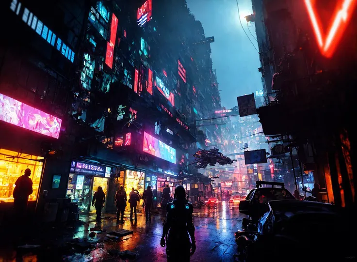 (masterpiece:1.2),best quality,high resolution,unity 8k wallpaper,(illustration:1),sci-fi style,City,Spaceship,Huge city,Night,Neon Light,Cyberpunk,
