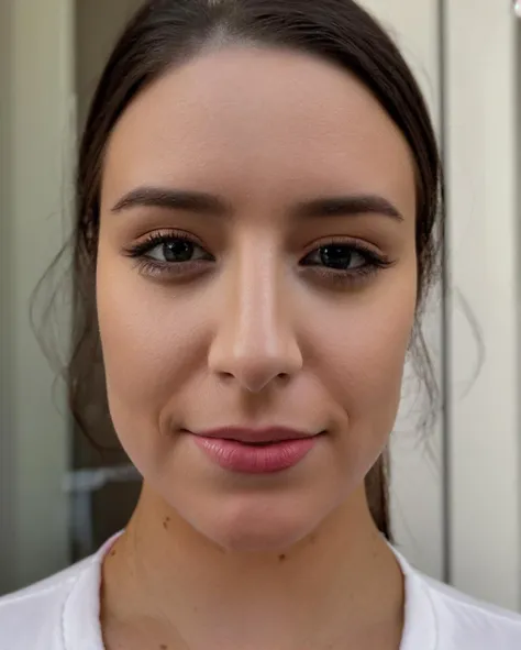 frontal symetrical photo of 5h05h4n4 <lora:13unny4yum1:1>, focus on face, detailed face, intricate, sharp focus, soft lighting, vibrant colors, masterpiece, detailed face, beautiful, (frontal), detailed eyes, pore level details, advertising studio lights, frontal led light ring, smooth shadows, bokeh background, Hyper Realistic Photography, Hyperdetail, UHD, Color Correction, HDR, color grading, hyper realistic (white background)