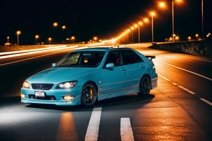 ALTEZA in road,night, photorealistic, shot by Sony a7iii <lora:ALTEZA:1>