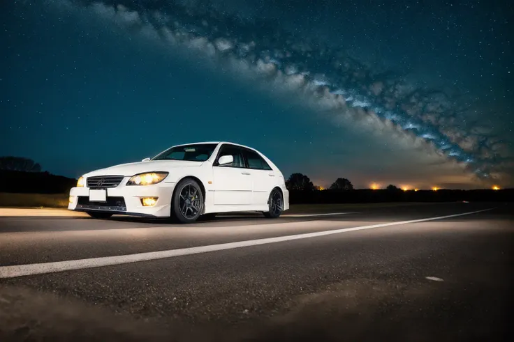 ALTEZA in road,night, photorealistic, shot by Sony a7iii <lora:ALTEZA:1>